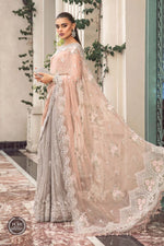 MARIA B READY TO WEAR CHIFFON PEACH AND GREY 105