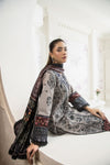 Grey Embroidered 3pc Khaddar Winter Suit SKK5