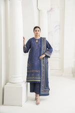 Purple Embroidered 3pc Khaddar Winter Suit SKK6