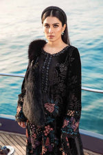 MARIA B WINTER LINEN COLLECTION BLACK DL-1102