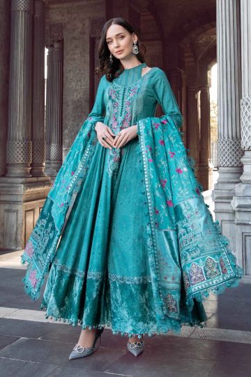 MARIA B WINTER LINEN COLLECTION TEAL DL-1105