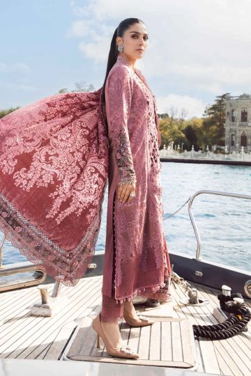 MARIA B WINTER LINEN COLLECTION ASH PINK DL-1106