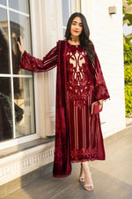 Arwah Velvet Elegance Womenswear Maroon AEF6