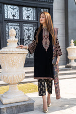 VOGUE VISTAS VELVET EMBROIDERED DRESS BY ZAIWA ZB10