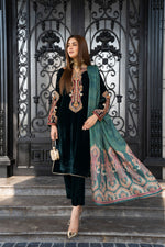 VOGUE VISTAS VELVET EMBROIDERED DRESS BY ZAIWA ZB7