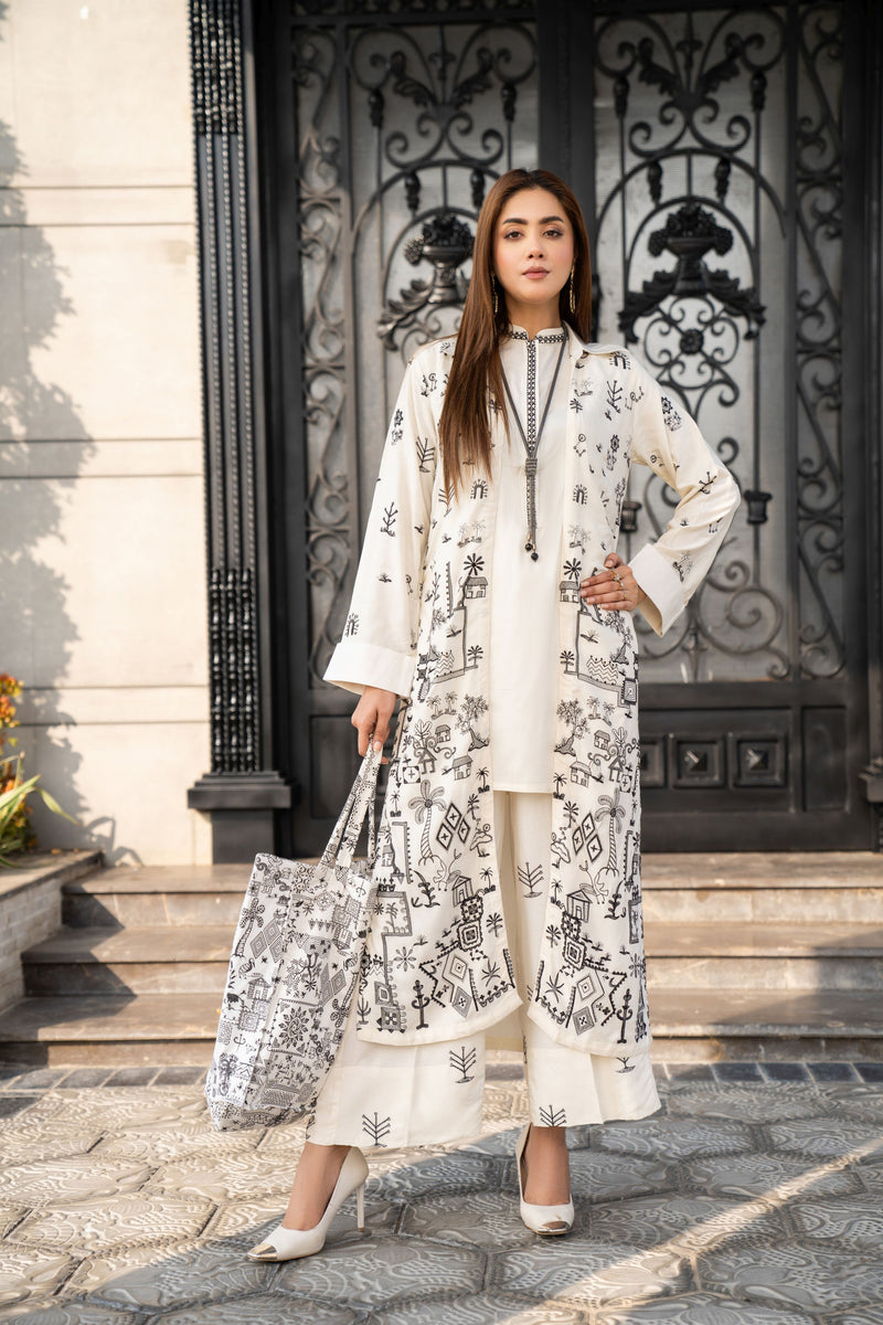 VOGUE VISTAS LINEN EMBROIDERED DRESS BY ZAIWA ZB1