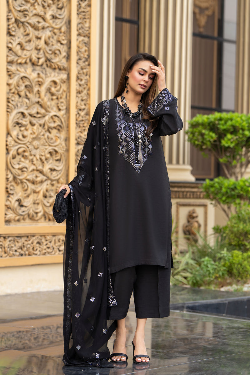 Raw Silk and Sparkle Ready to Wear Dress by Gul Warun RSS6