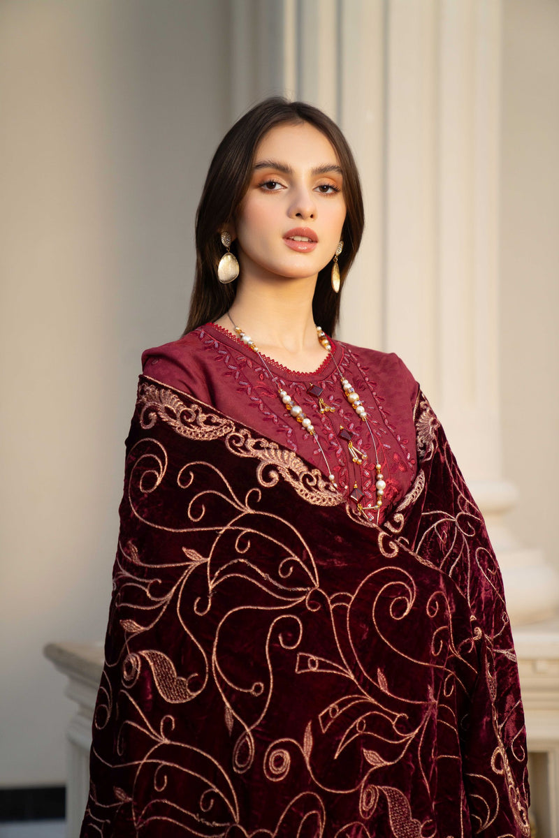 3PC VELVET SHAWL COLLECTOIN BY AABPARA ABV6