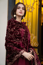 3PC VELVET SHAWL COLLECTOIN BY AABPARA ABV6