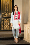 3PC LINEN EMBROIDERED DRESS BY AABPARA 2A