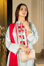 3PC LINEN EMBROIDERED DRESS BY AABPARA 2A