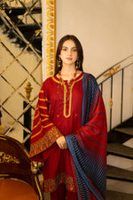 3PC LINEN EMBROIDERED DRESS BY AABPARA 1A