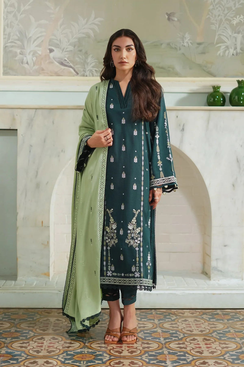 Mughal Majesty 3pc Embroidered Khaddar Dress by Sahar SW24-10