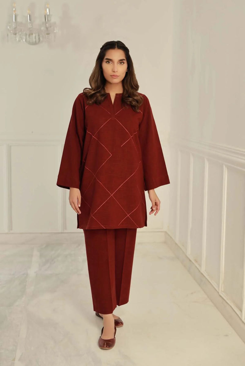 ROSEWOOD CROSS HATCH DRESS BY SAHAR