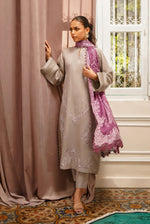 Smoky Amethyst 3pc Embroidered Khaddar Dress by Sahar SW24-7