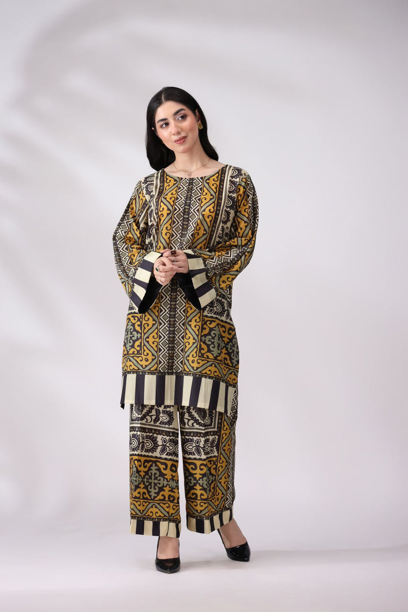 Bold & Elegant Crepe Silk Co-ord Set LDM2