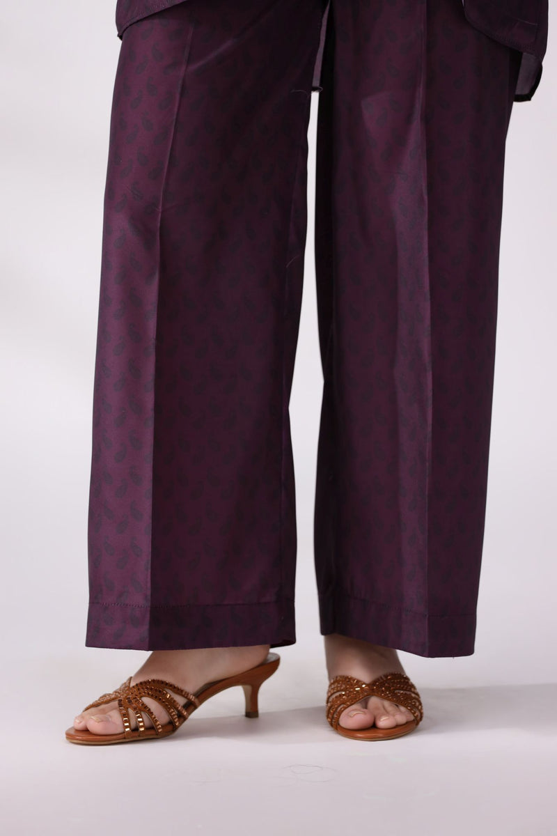 Regal Plum Crepe Silk Co-ord Set LDM5