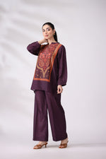 Regal Plum Crepe Silk Co-ord Set LDM5