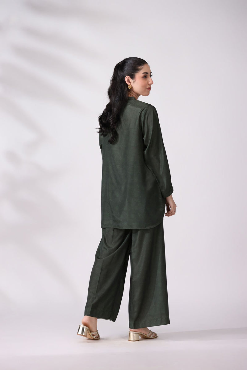 Elegant Green Crepe Silk Co-ord Set LDM6