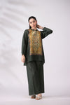 Elegant Green Crepe Silk Co-ord Set LDM6