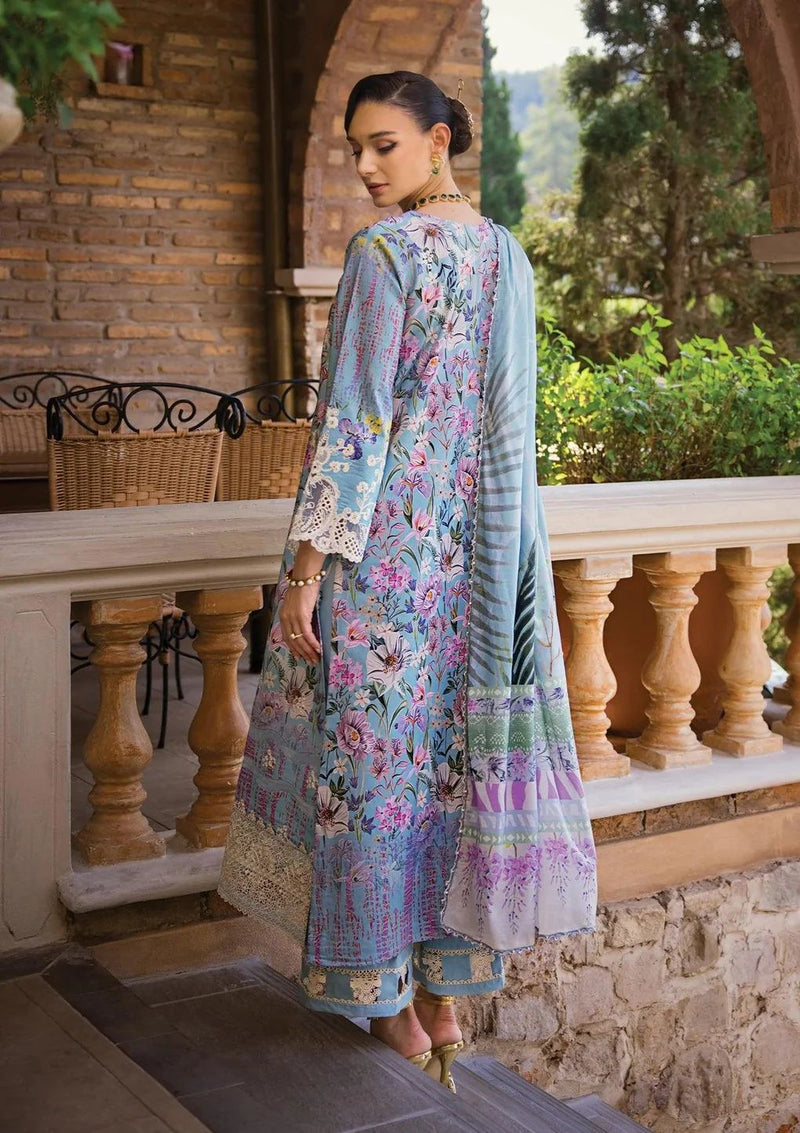 ELAF CHIKANKARI LAWN OCEAN BLUE ECT-03A