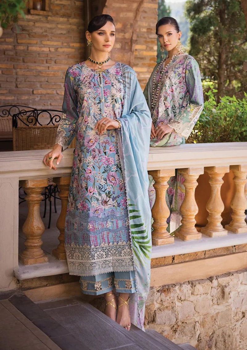 ELAF CHIKANKARI LAWN OCEAN BLUE ECT-03A