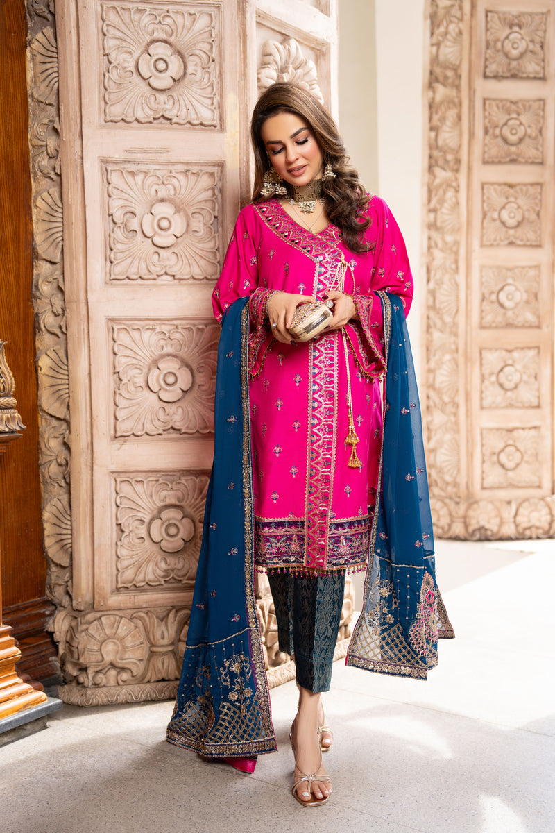 3PC READY TO WEAR RAW SILK DRESS BY GUL WARUN GRS20