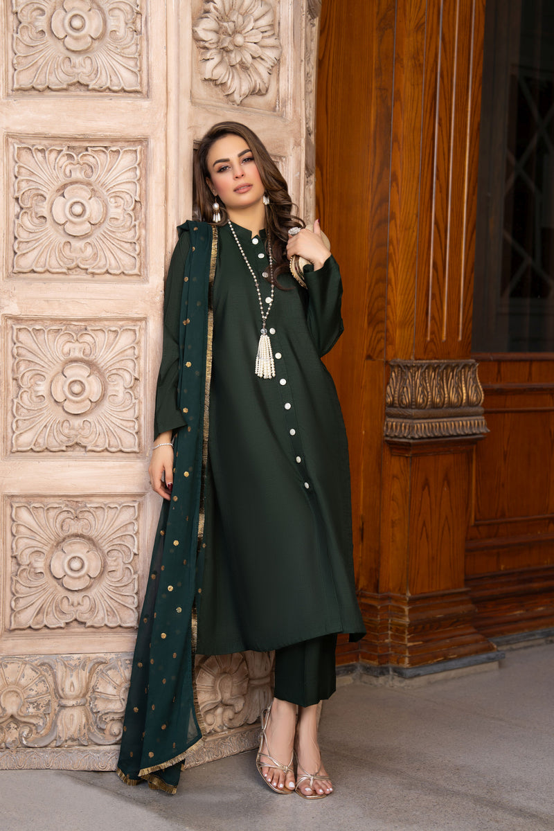 3PC READY TO WEAR RAW SILK DRESS BY GUL WARUN GRS13