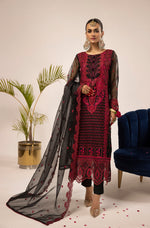 3PC EMBROIDERED DRESS BY HEMLIME A03