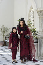 SAFFRON JACQUARD LAWN GIRLS COLLECTION BY MONA SMEG6