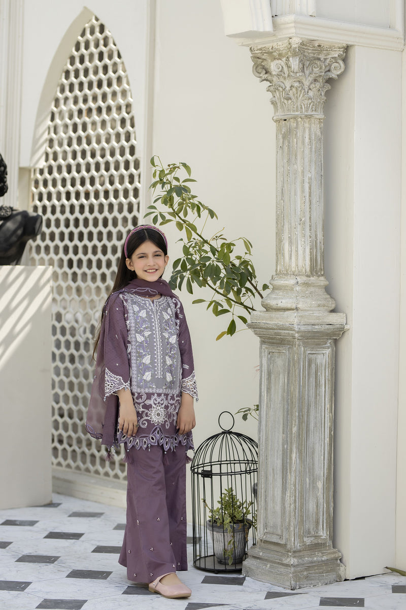 SAFFRON JACQUARD LAWN GIRLS COLLECTION BY MONA SMEG5