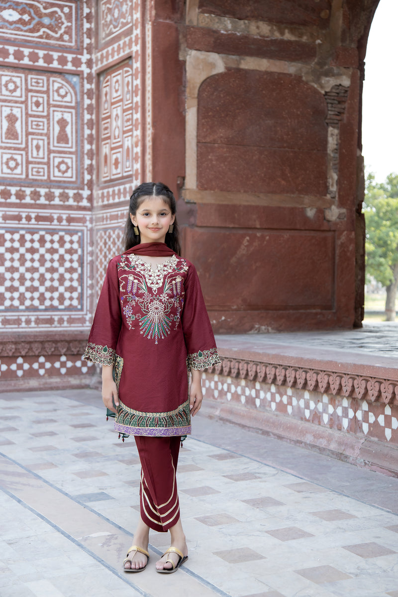 SAKEENA HASAN COTTON JACQUARD GIRLS DRESS 05