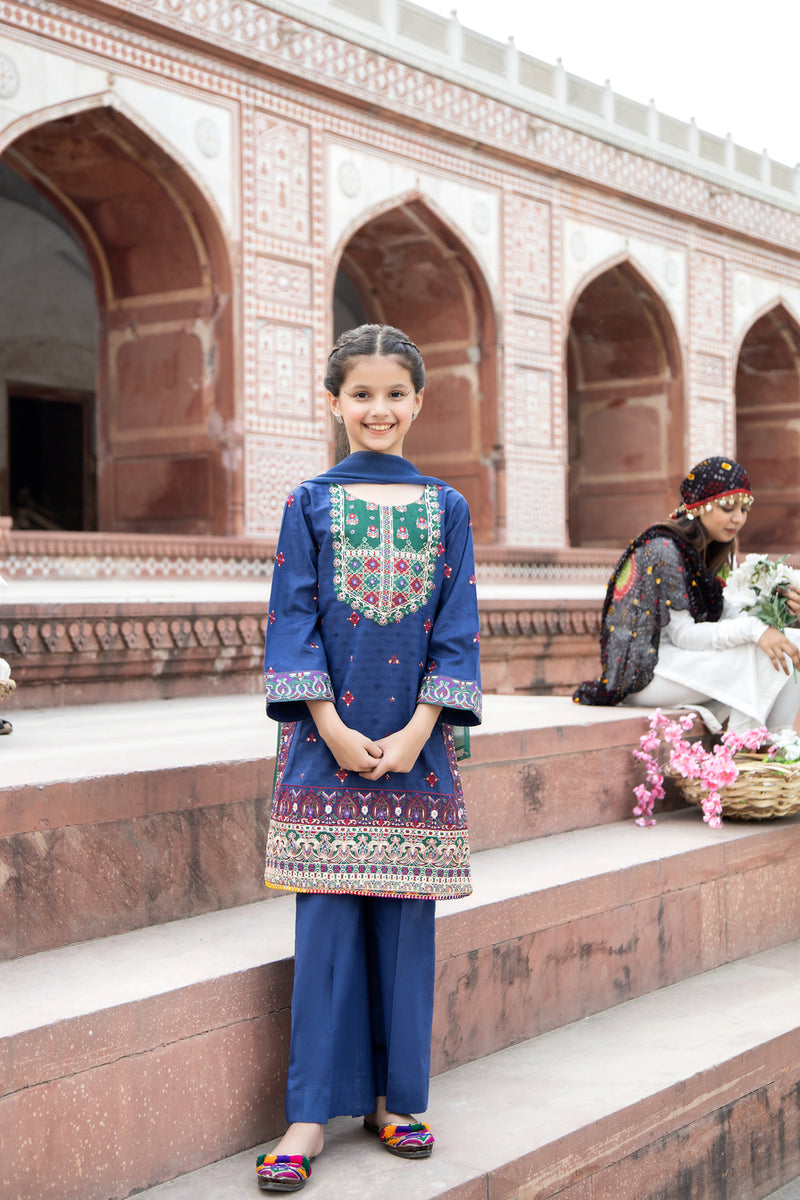 SAKEENA HASAN COTTON JACQUARD GIRLS DRESS 06