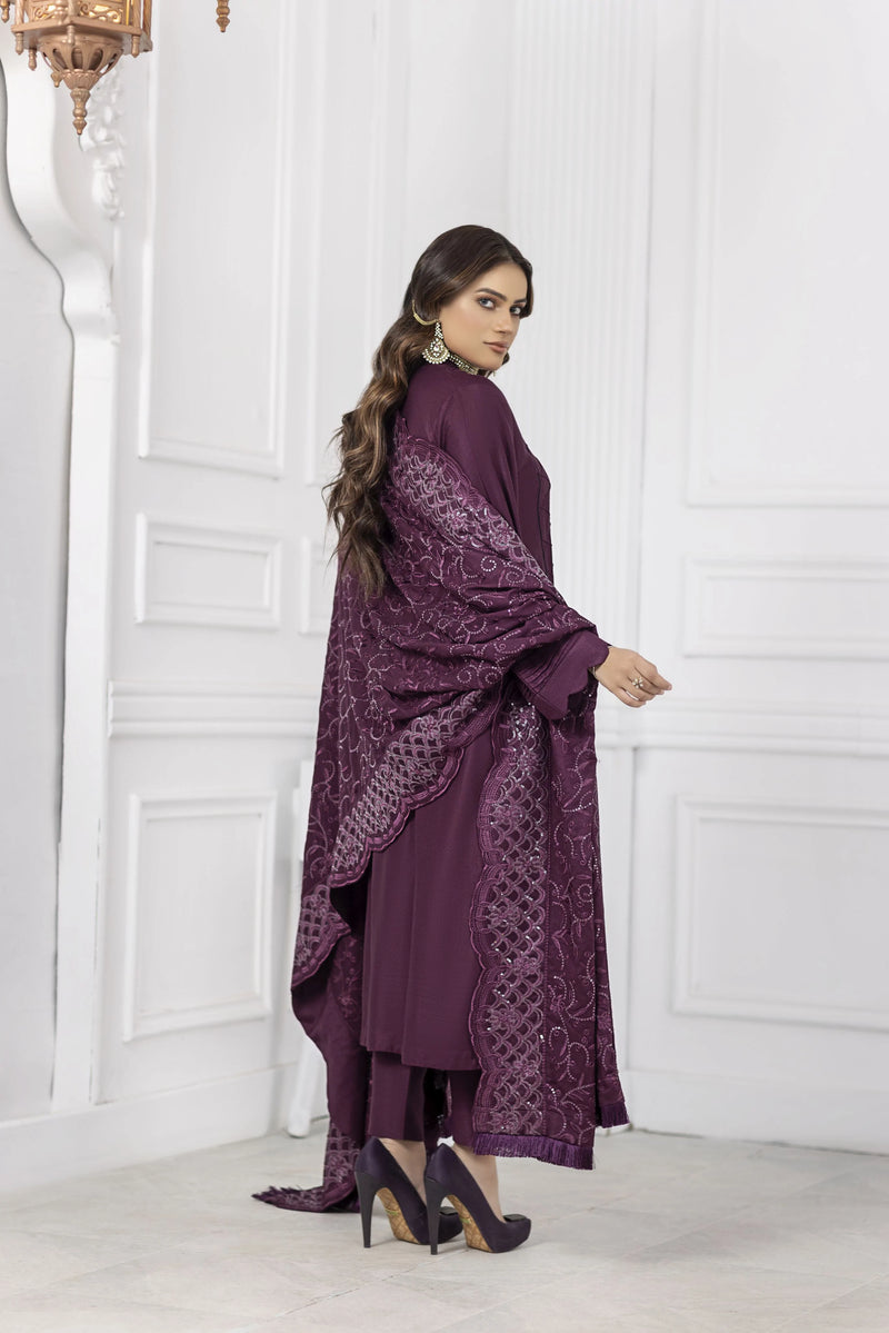 SOFIA KHAS WINTER LINEN EMBROIDERED SHAWL DRESS 01