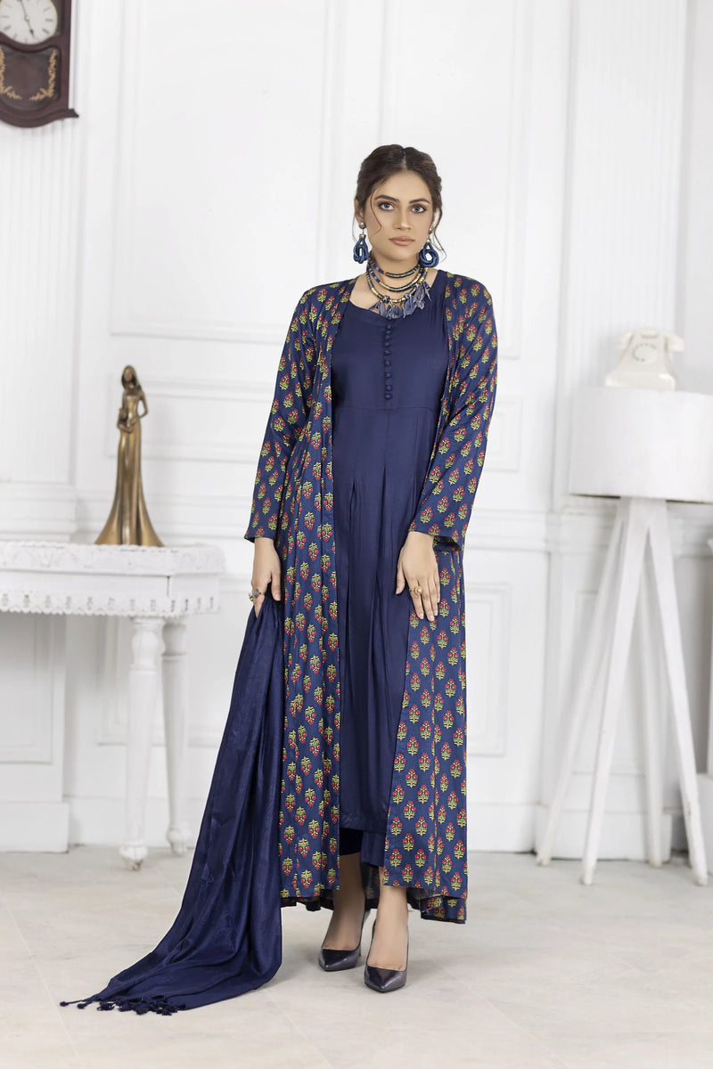 ZOYA LAKHANI WINTER LINEN EMBROIDERED DRESS 01