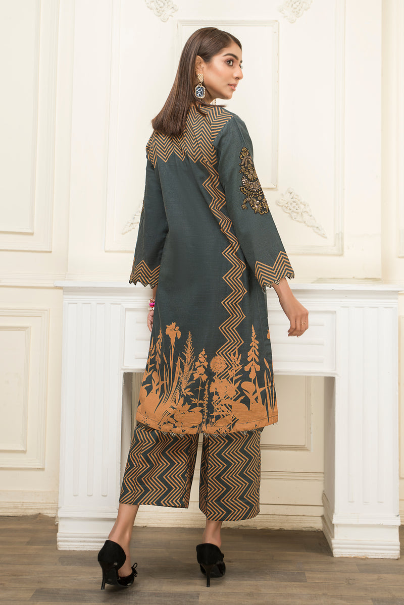 Ready To Wear 2 Pcs Winter Khaddar Dress By Aabpara 08