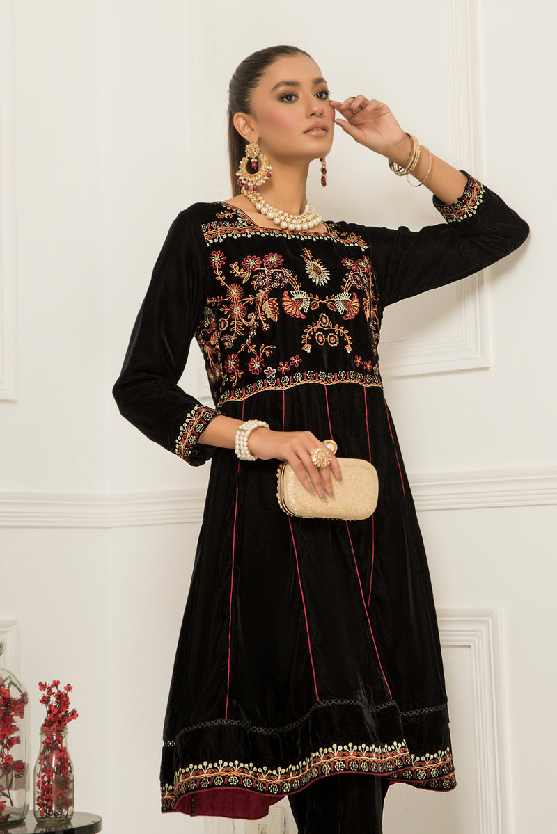 Velvet Embroidered Ready to Wear 2 Pcs Dress by Aabpara 04