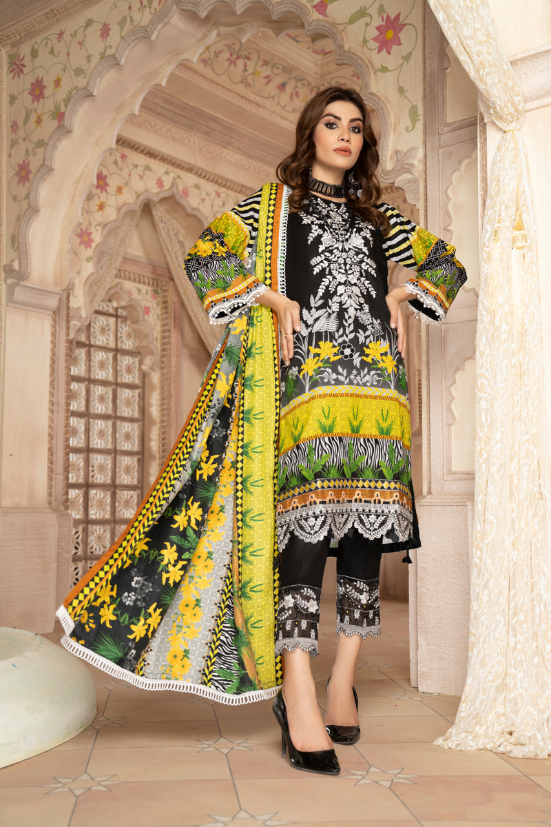 Wool Shawl with Khadar Embroidered Dress by Aabpara 06