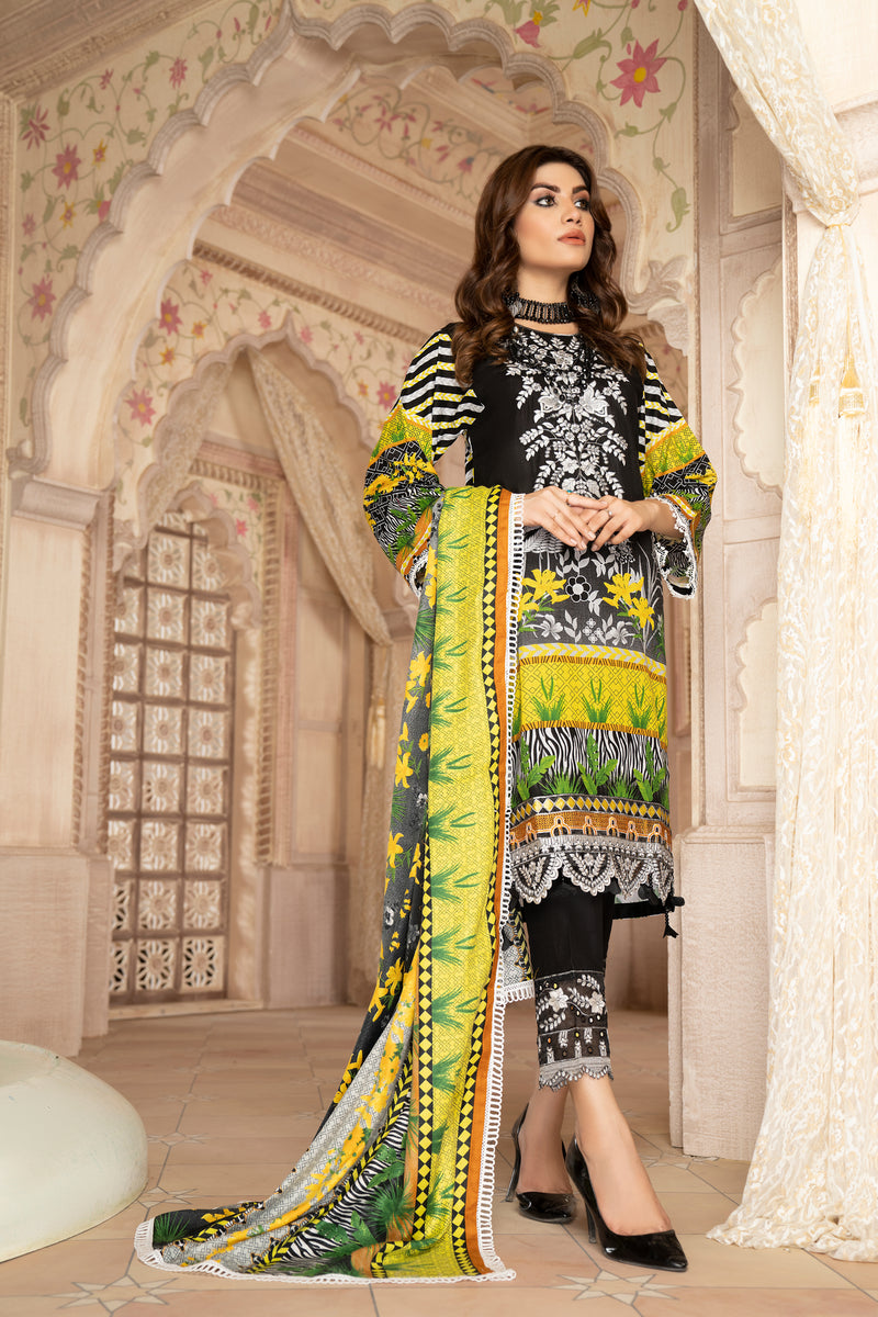 Wool Shawl with Khadar Embroidered Dress by Aabpara 06