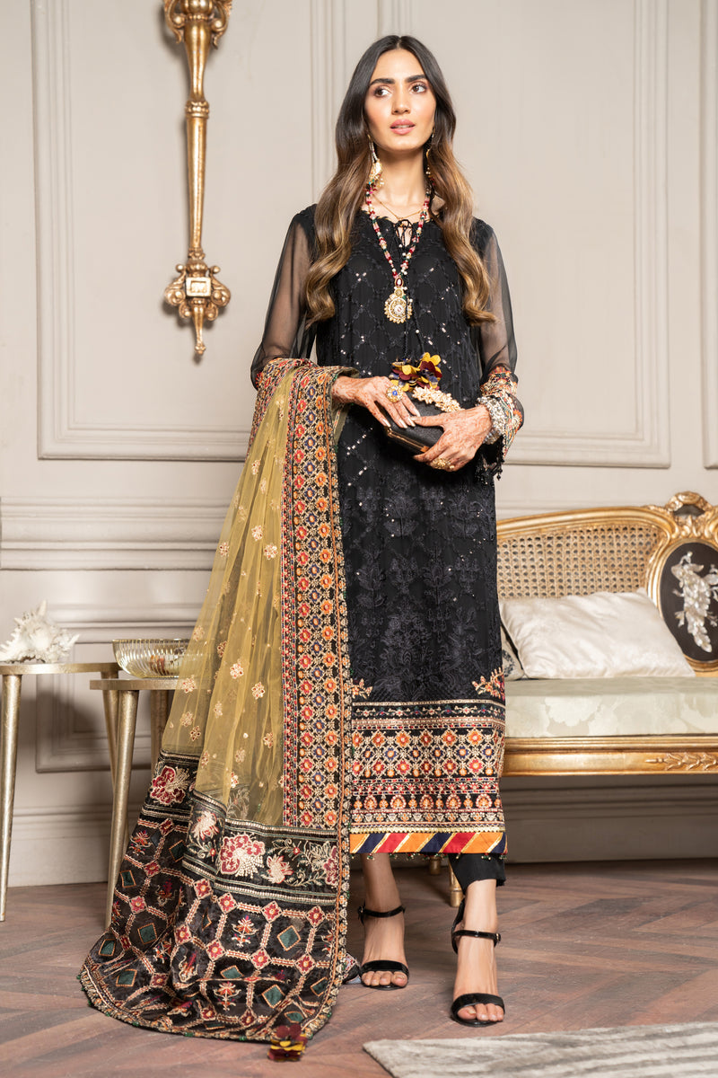 Luxury Formal Chiffon Embroidered Collection by Aleezay 07