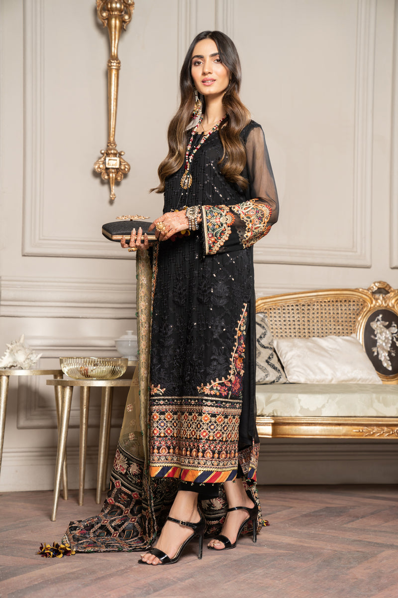 Luxury Formal Chiffon Embroidered Collection by Aleezay 07