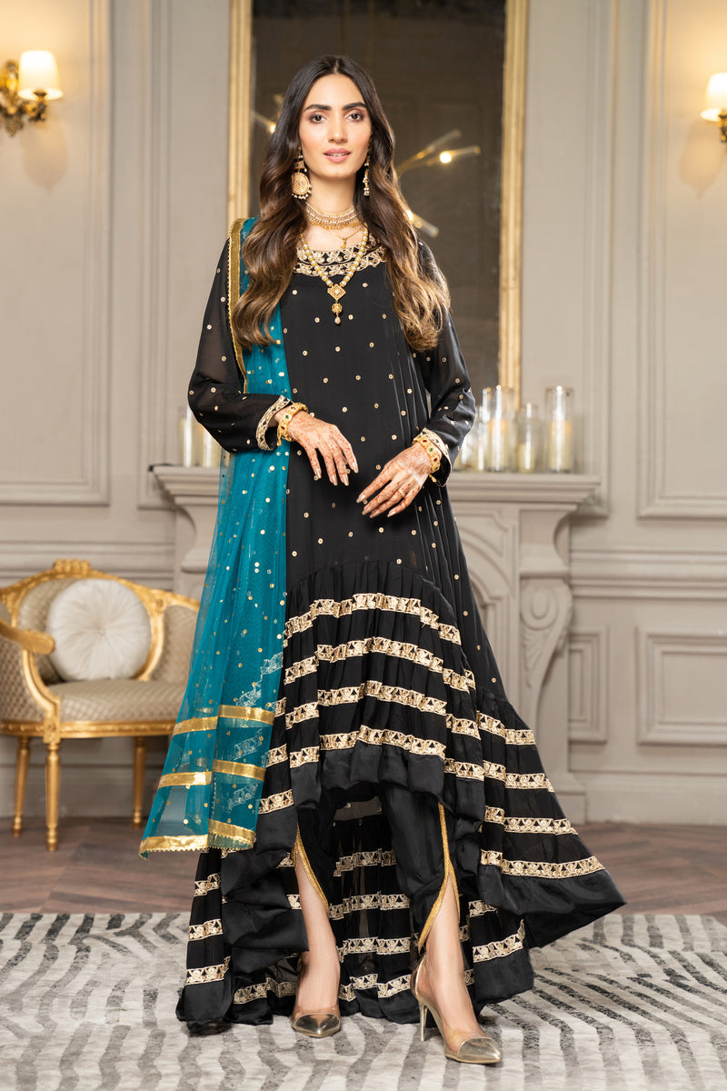 Luxury Formal Chiffon Embroidered Collection by Aleezay 01