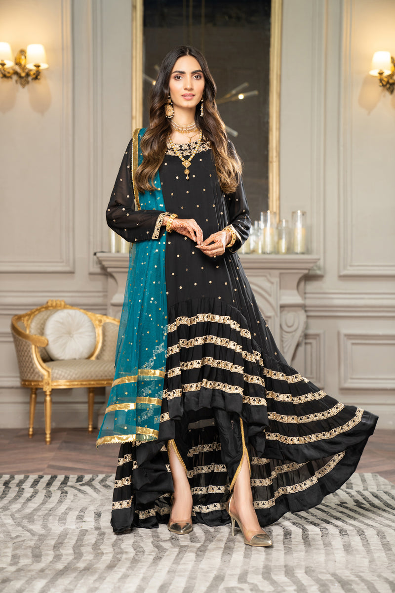 Luxury Formal Chiffon Embroidered Collection by Aleezay 01