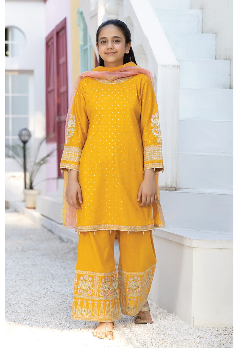 Kids Eid Ready To Wear 3 Pcs Embroidered Lawn Collection 10