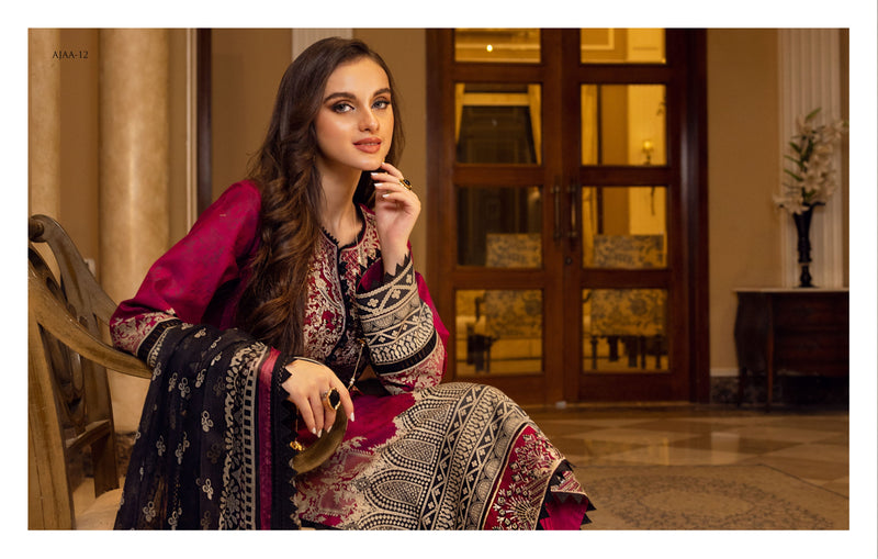 Asim Jofa Luxury Lawn Embroidered Collection 12