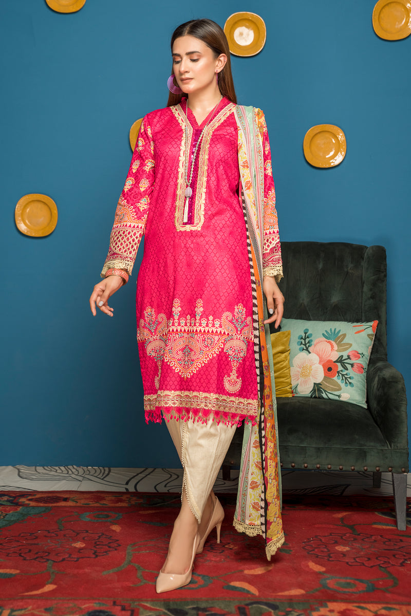 Embroidered Ready to Wear 3 Pcs Lawn Dress by Aabpara 01