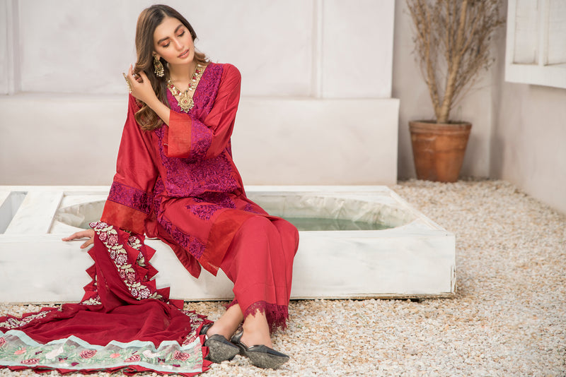 Embroidered 3Pcs Lawn Ready To Wear Collection 06