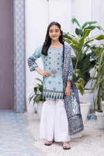 Kids Sofia 3Pcs Festive Embroidered Lawn 05