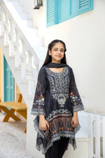 Kids Ready To Wear 3 Pcs Embroidered Lawn Collection by Mona 07