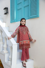 Kids Ready To Wear 3 Pcs Embroidered Lawn Collection by Mona 09